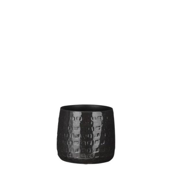 MICA DECORATIONS FLOYD PLANT POT - H13x15 CM - BLACK