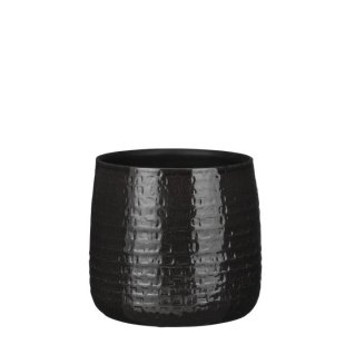 MICA DECORATIONS FLOYD PLANT POT - H21x24 CM - BLACK