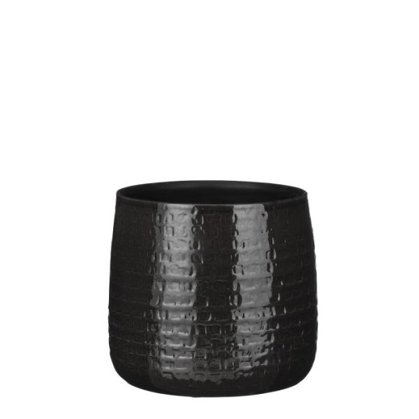 MICA DECORATIONS FLOYD PLANT POT - H21x24 CM - BLACK