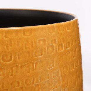 MICA DECORATIONS FLOYD PLANT POT - H23,5 X √ò28 CM - OCHRE