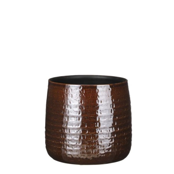 MICA DECORATIONS FLOYD PLANT POT - H21x24 CM - BROWN