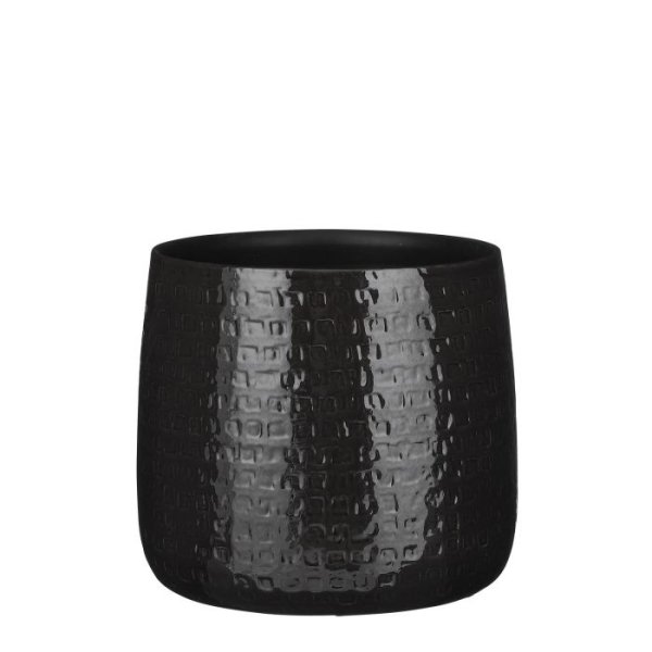 MICA DECORATIONS FLOYD PLANT POT - H23,5x28 CM - BLACK