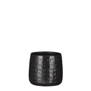 MICA DECORATIONS FLOYD PLANT POT - H15x17 CM - BLACK