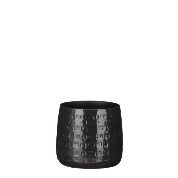 MICA DECORATIONS FLOYD PLANT POT - H15x17 CM - BLACK