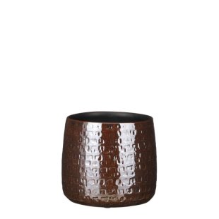 MICA DECORATIONS FLOYD PLANT POT - H17 X √ò19 CM - BROWN