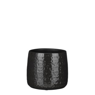MICA DECORATIONS FLOYD PLANT POT - H17x19 CM - BLACK