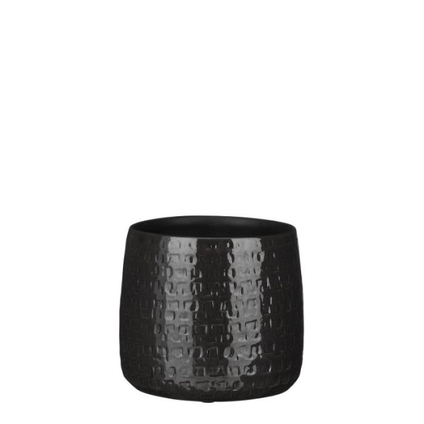 MICA DECORATIONS FLOYD PLANT POT - H17x19 CM - BLACK
