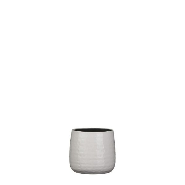 MICA DECORATIONS FLOYD PLANT POT - H13x15 CM - WHITE