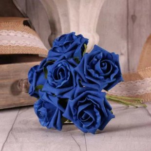 Foam Tea Rose x6 Royal Blue
