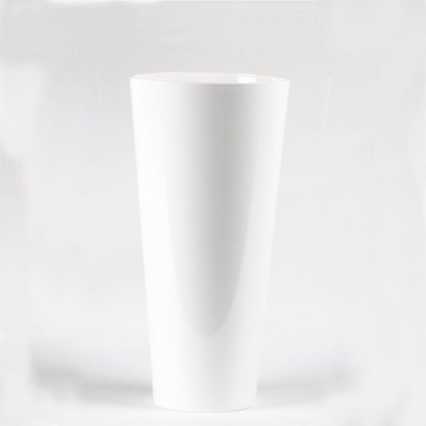 Acrylic - Conical Vase - White