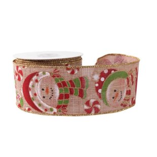 Ribbon - Christmas - Natural Snowman