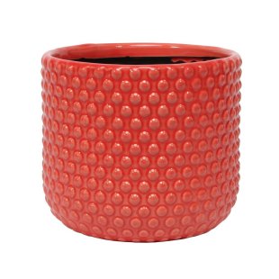 Ceramic - Debossed Pot - Red