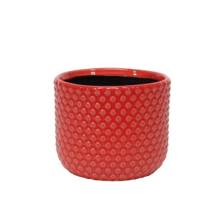 Ceramic - Debossed Pot - Red