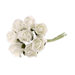 Artificial - Foam Tea Rose Bud - Bright White