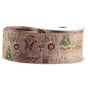 Ribbon - Merry Christmas - Natural