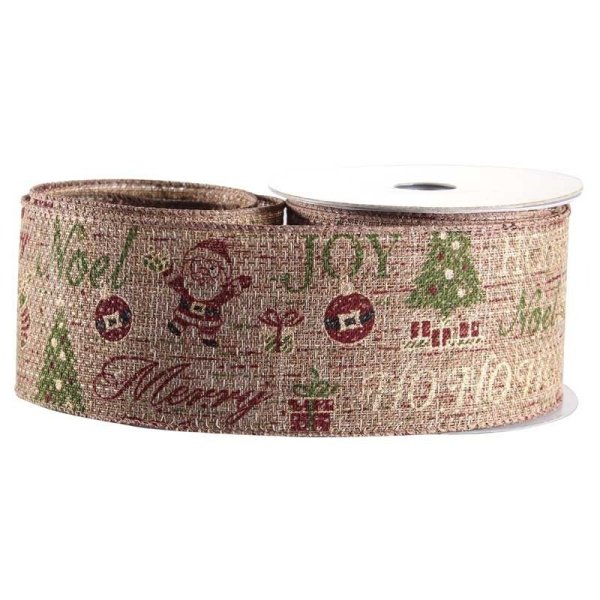 Ribbon - Merry Christmas - Natural
