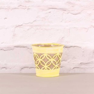 Metal - Round Pot - Yellow