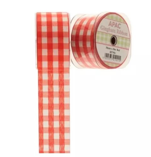 Ribbon - Gingham - Red