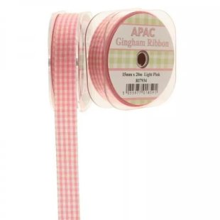 Ribbon - Gingham - Light Pink