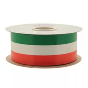 50mm x 100yds Tri-Colour Ribbon green/white/orange(24)