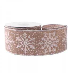 Ribbon - Snowflakes - Natural