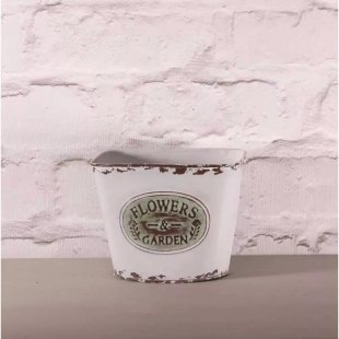 Zinc - Square Pot - Vintage