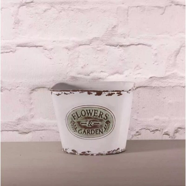 Zinc - Square Pot - Vintage
