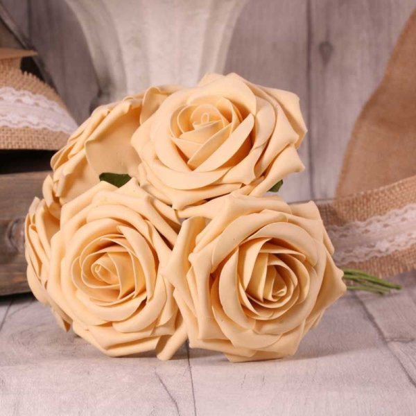 Artificial - Foam Open Tea Rose - Cream