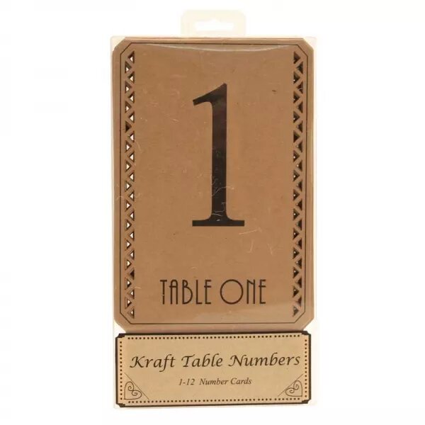 Wedding - Table Numbers - Kraft with Black Print