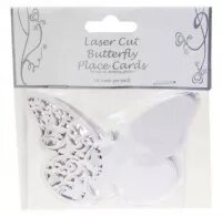 White Laser Cut Butterfly Place Cards